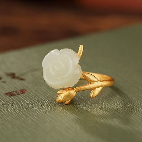 Natural Hetian Jade Qingyu Ring