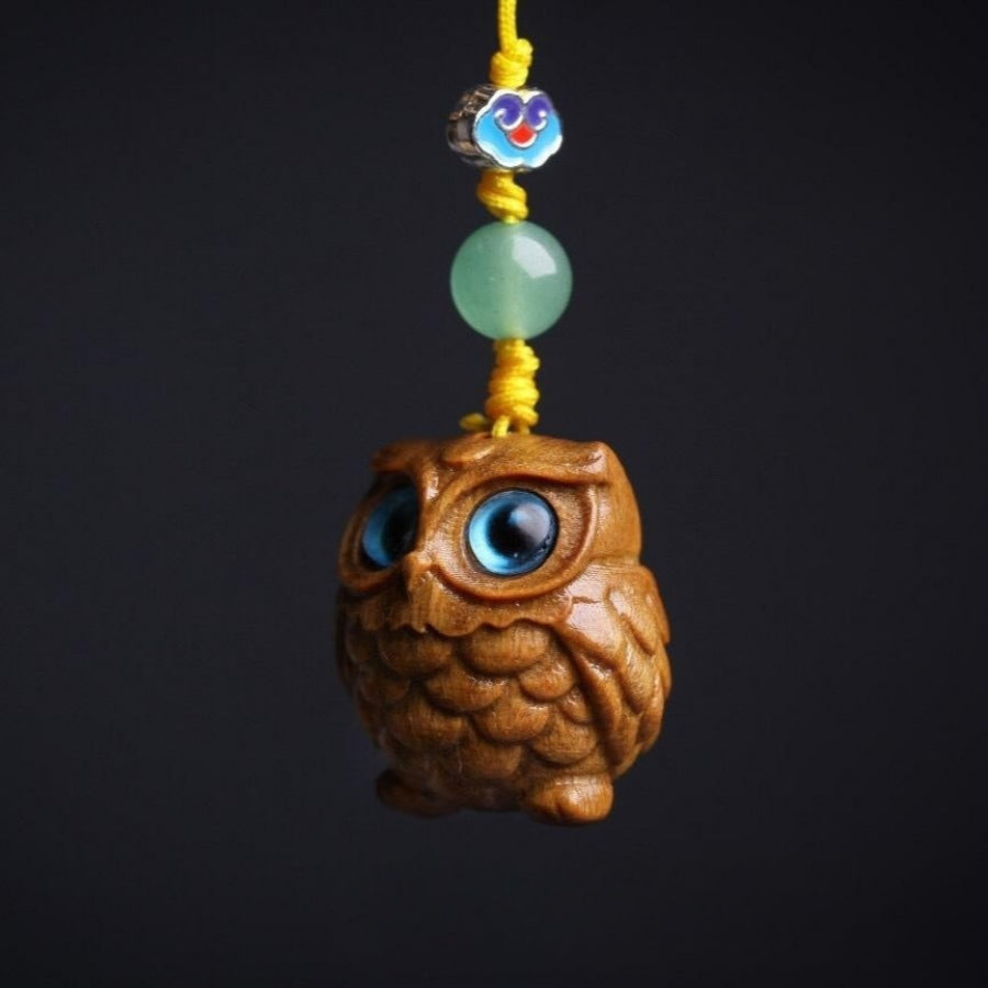 Ebony Owl Pendant Phone Keychain