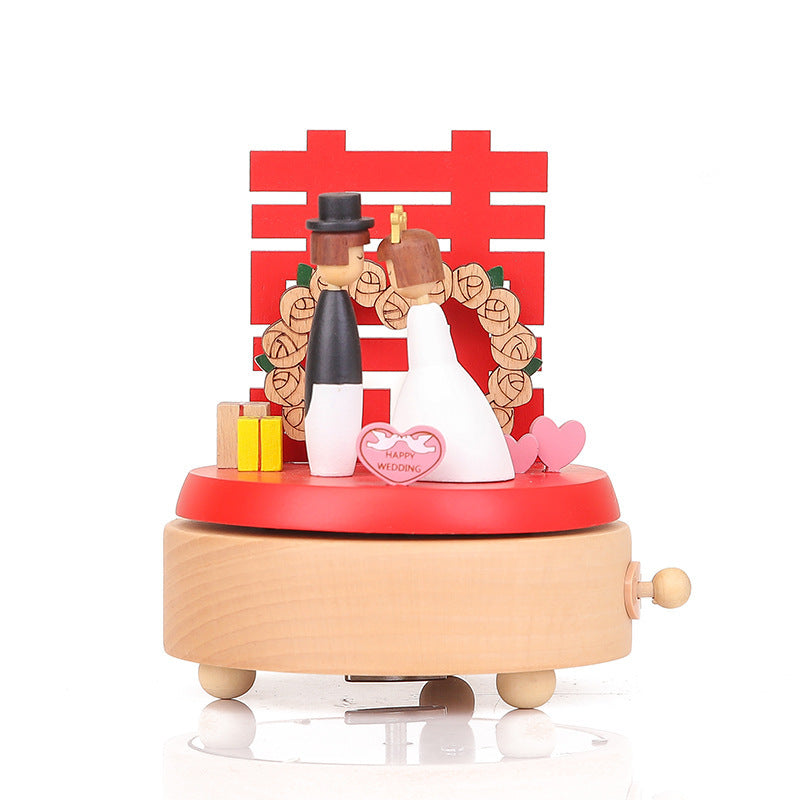 Music Box Music Box Wooden Base Crafts Creative Birthday Qixi Valentine's Day Gift Home Decoration