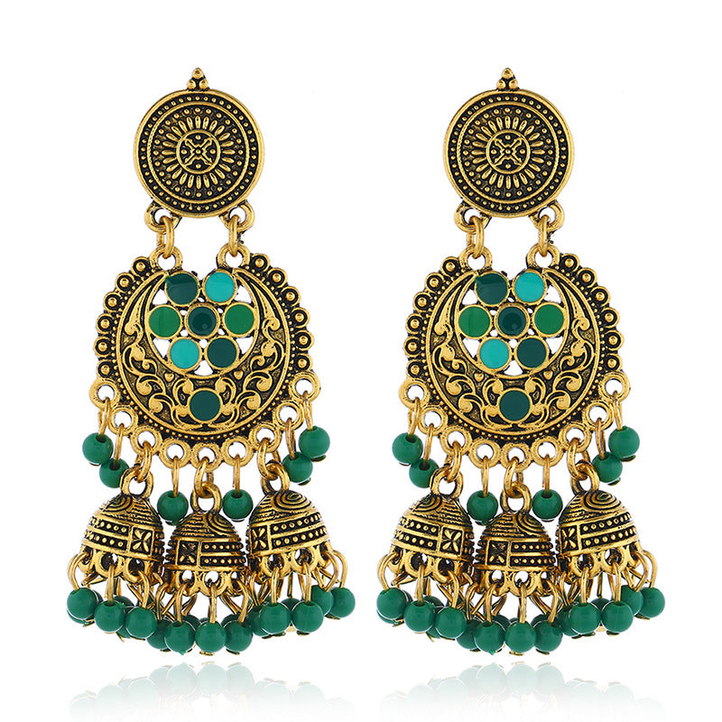 Retro Palace Style Round Earrings Women Earrings