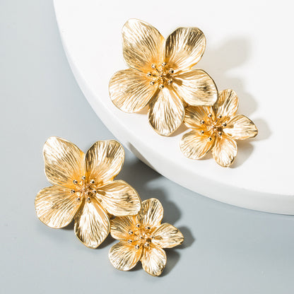 Flower Earrings Golden Petals Earrings