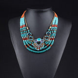 Exaggerated Ethnic Style Multi-Layered Beaded Necklace-1