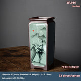 Chinese Hand-painted Square Straight Retro Purple Sand New Chinese Flower Pot