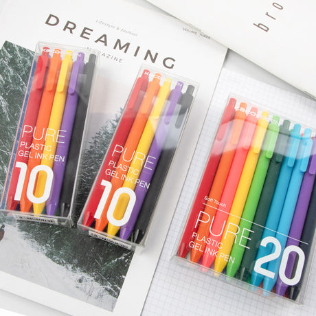 Simple Candy Color Soft Gel Pen Holder Color Neutral Watercolor Pen Set