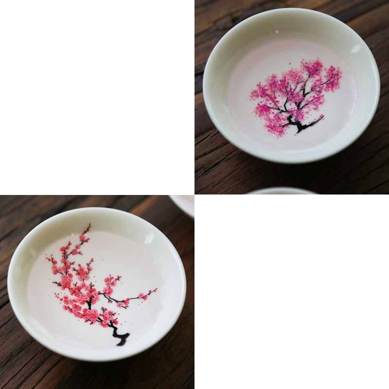 Plum Blossom Double Sense Ceramic Tea Bowl Special Tea Cup-5