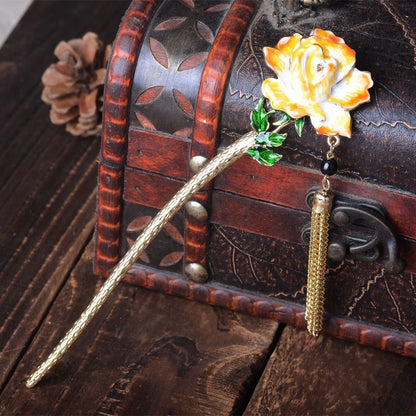 Vintage rose hairpin