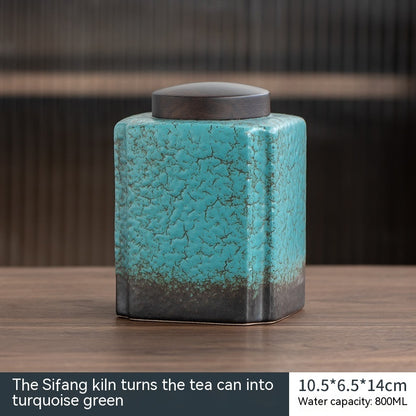 Household Tea Caddy Kiln Transmutation Ceramic Tea Cans