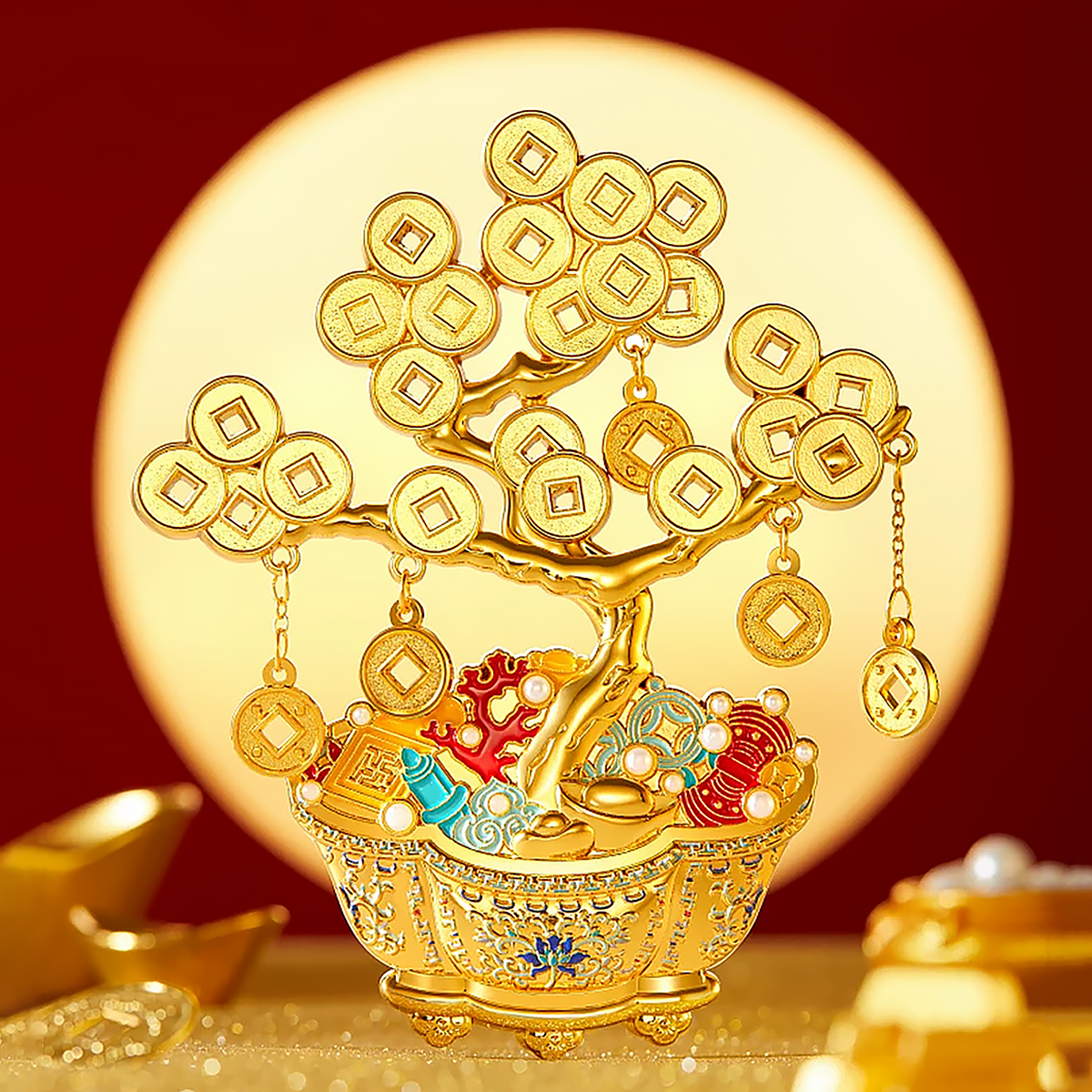 Money Tree Bonsai Fridge Magnet Lucky Decoration Gift-1