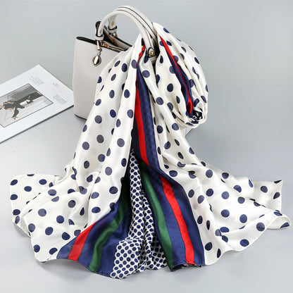 Dot printed silk scarf