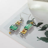 Turquoise Dichroic Earrings