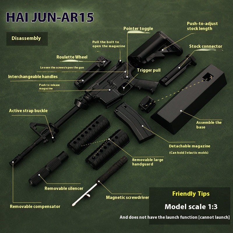 Alloy Military Model Detachable Metal Gun Toy
