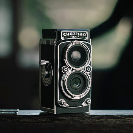 Digital Mini Portable TLR Camera with Retro Twin Lens Design-2