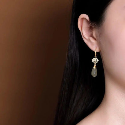 Silver Gilt Magnolia Flower Personality Retro Chinese Women's Earrings