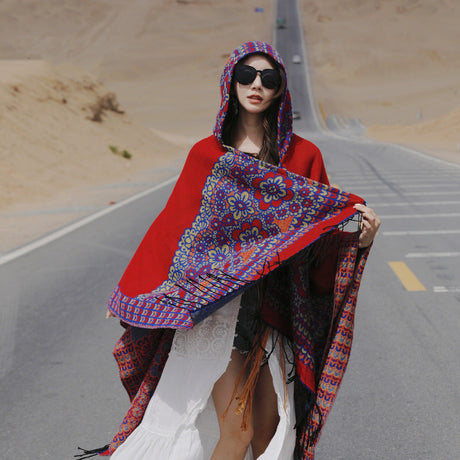 Ethnic Style Fall and Winter Photography Faux Cashmere Scarf Shawl-1