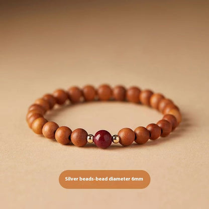 Natural Peach Wood New Chinese Meditation Bracelet