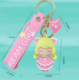 Cartoon Epoxy Jungle Girl Keychain Bag Pendant