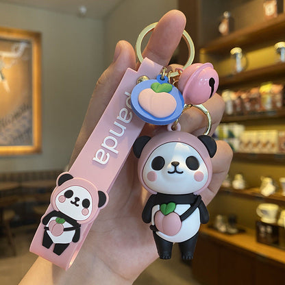 Cute Fruit Panda Keychain Backpack Pendant-2