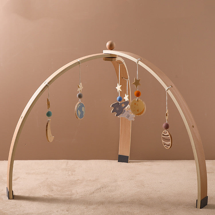 Newborn Baby Rattles Wooden Triangle Rack Bed Bell Baby Crib Toy