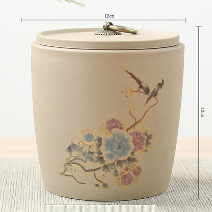 Zisha Rough Pottery Sealed Tea Caddy Moisture-proof Household