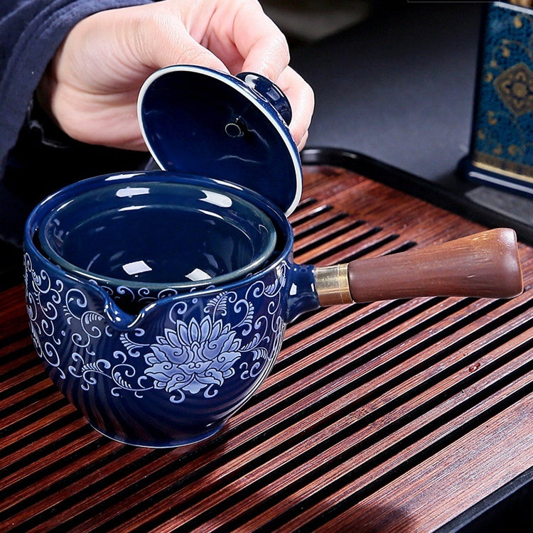 Household Ceramic Teapot Pu'er Tea Portable Rotating Teapot