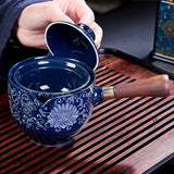 Household Ceramic Teapot Pu'er Tea Portable Rotating Teapot