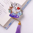 Purple Series Christmas Deer Crystal Ball Panda Copper Bookmark-6