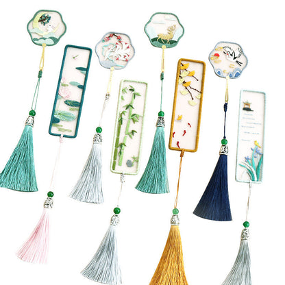 Four Seasons Scenery Handmade Embroidery Bookmark Material Kit-2