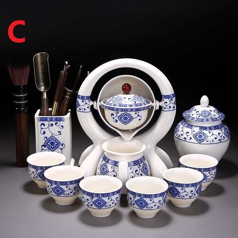 Chinese Tea Ceremony Blue and White Ceramics Teapot Tea Set