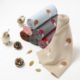 Cotton Mushroom Jacquard Baby Blanket Soft Nursery Blanket-3