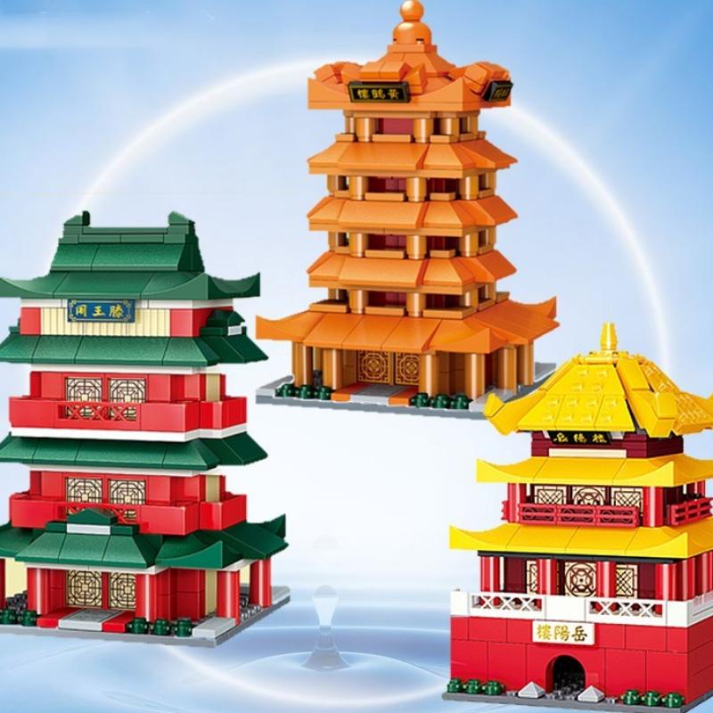 Chinese Traditional Tower Building Model Building Blocks Toys-12