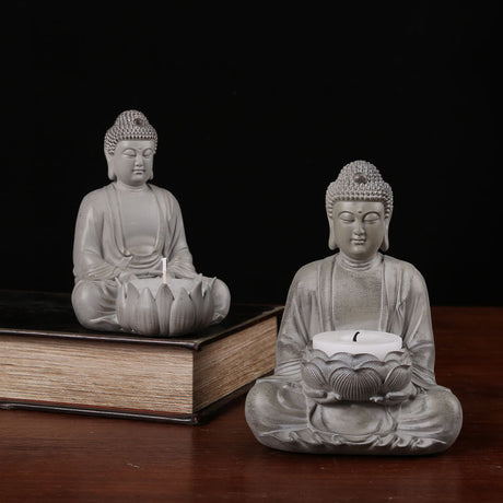 Chinesische Zen Buddha Statue Desktop Dekoration Landschaftsbauharzhandwerk