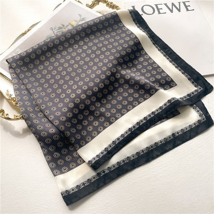 Spring and Summer Thin Hong Kong Style Polka Dot Silk Scarf