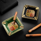 Ceramic Painted Large Capacity Non-slip Cigar Ashtray