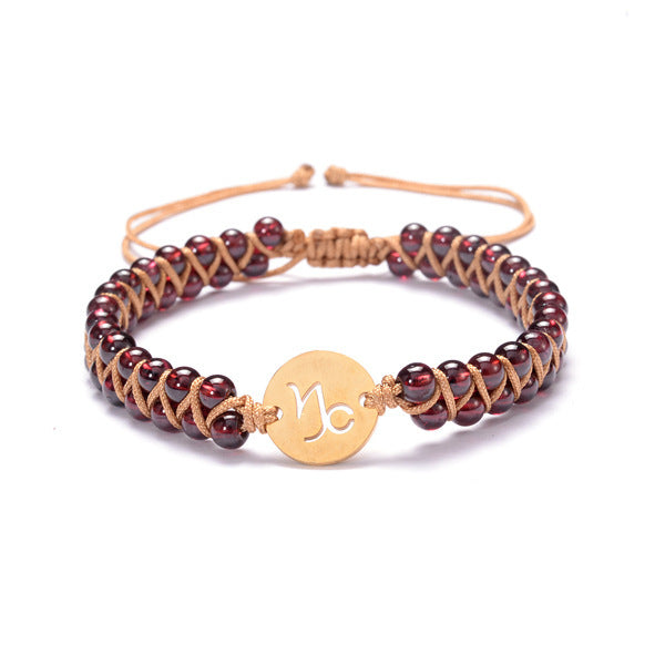 Constellations Handwoven Natural Agate Bracelet