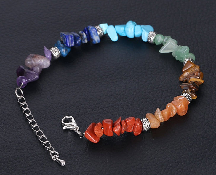 Gravel bracelet 7 chakra bracelet extension chain