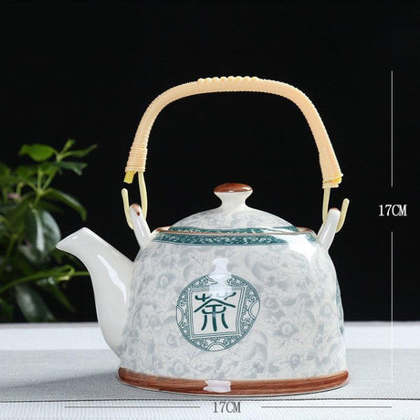 High Tea Celadon Teapot Longquan Glaze Mid-color Lifting Beam Teapot