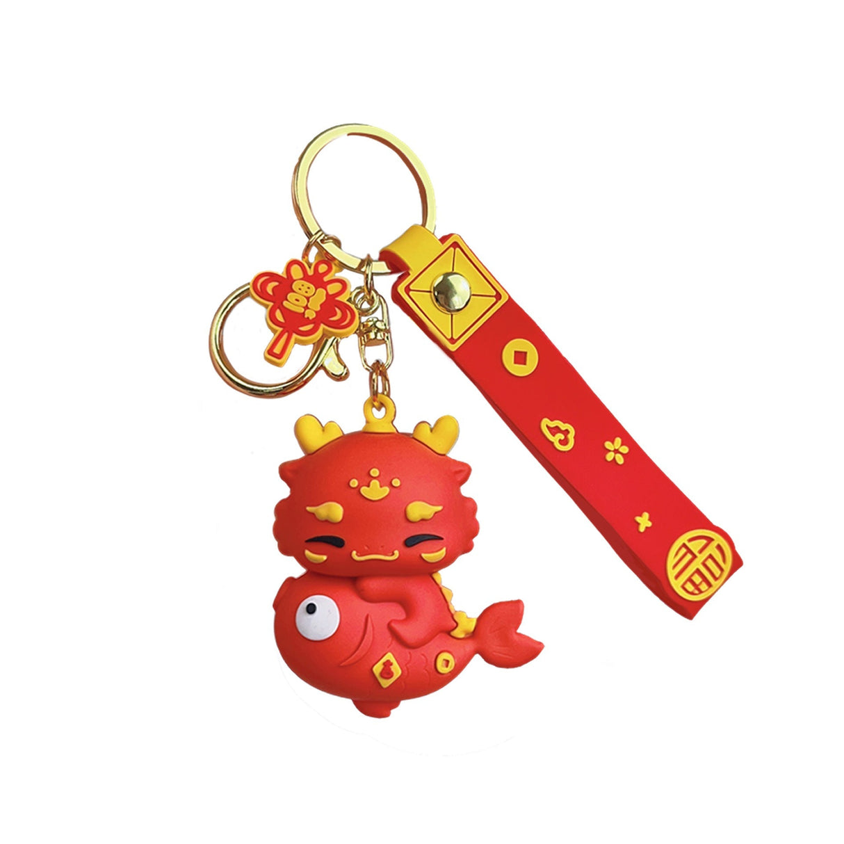 Fashions Joyful Chinese Loong Couple Gift Keychain-4