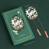 Evening Breeze Series Hollowed Literary Pendant Metal Bookmarks-2