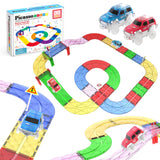Magnetic Race Track Playset with 2 Cars – STEM Building Toy for Kids (30 pcs)
