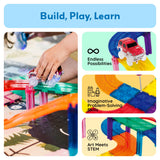 Magnetic Race Track Playset with 2 Cars – STEM Building Toy for Kids (30 pcs)