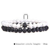 Volcanic Stone Frosted Agate Micro Zirconia Stretch Bracelet