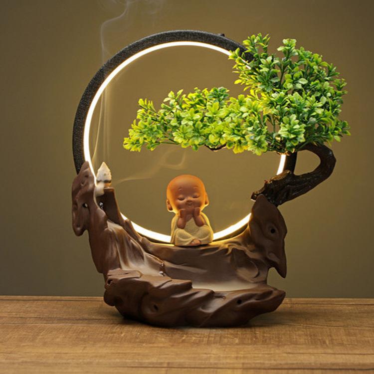 Creative Chinese Backflow Incense Burner Decoration Light-2