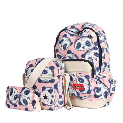 Panda three-piece backpack