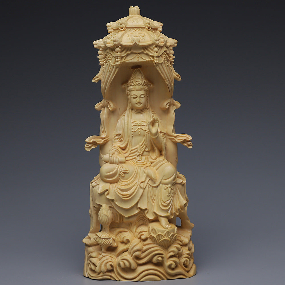 Guanyin Boxwood Pagoda Guanyin Ornamente Buddhist schreiben Handwerk