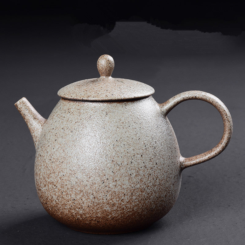 Kung Fu Tea Black Ceramic Teapot Chinese Oolong Tea Pear Shaped Tea Kettle