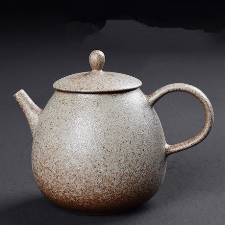 Kung Fu Tea Black Ceramic Teapot Chinese Oolong Tea Pear Shaped Tea Kettle