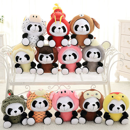 Animal Head Cover Panda Plush Doll Pillow Ornament-1