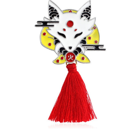 Chinese Style Red Tassel Brooch