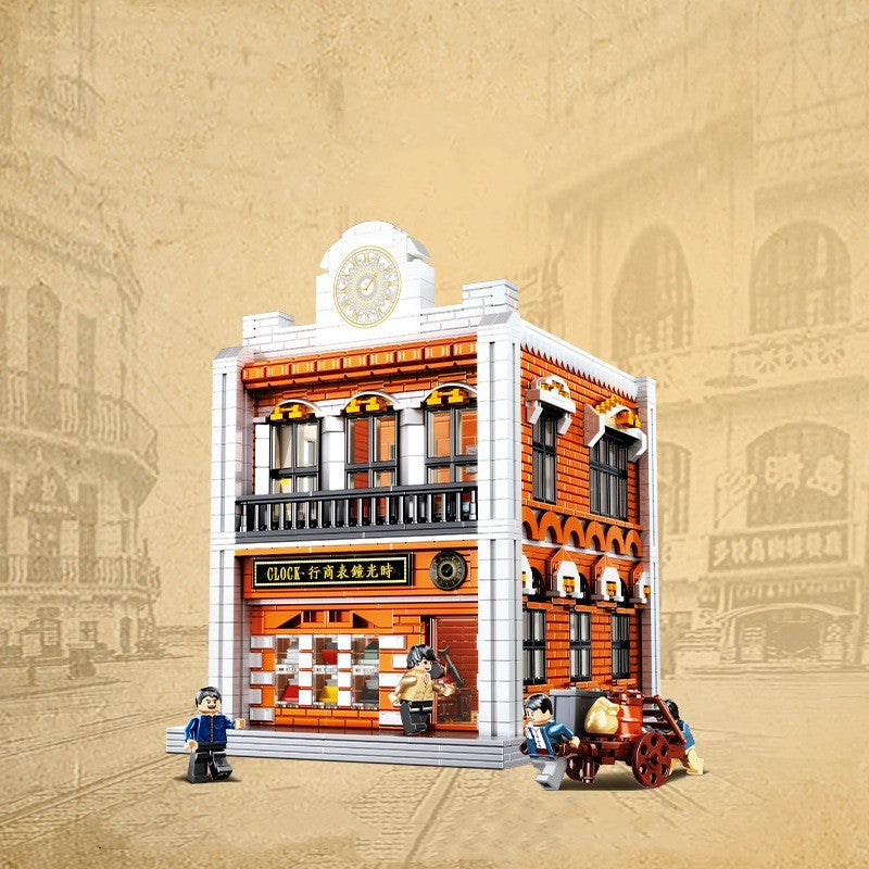 China Building Blocks Shanghai Street Scene Small Pellet Puzzle Toys