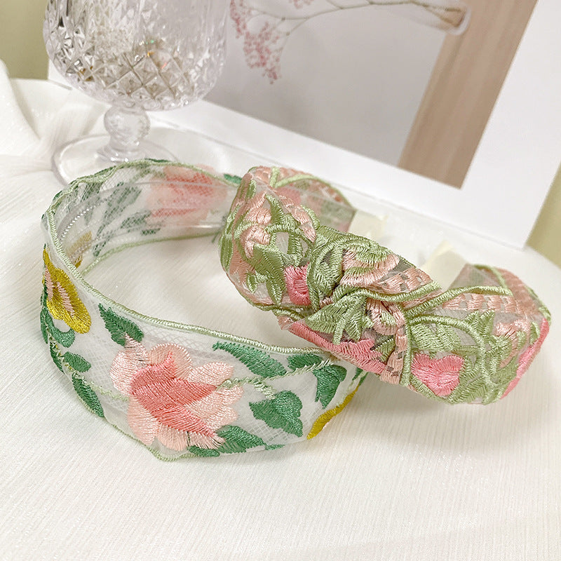 Ethnic Style Embroidery Floral Hair Band Hair Accessories-3